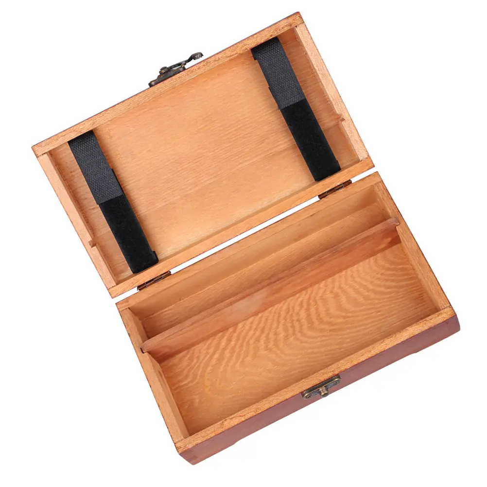 3pcs Solid Pine Wood Stationery Box Durable Compact Pencil Storage Container Reliable Lid Dustproof Pen Holder Oblong Makeup