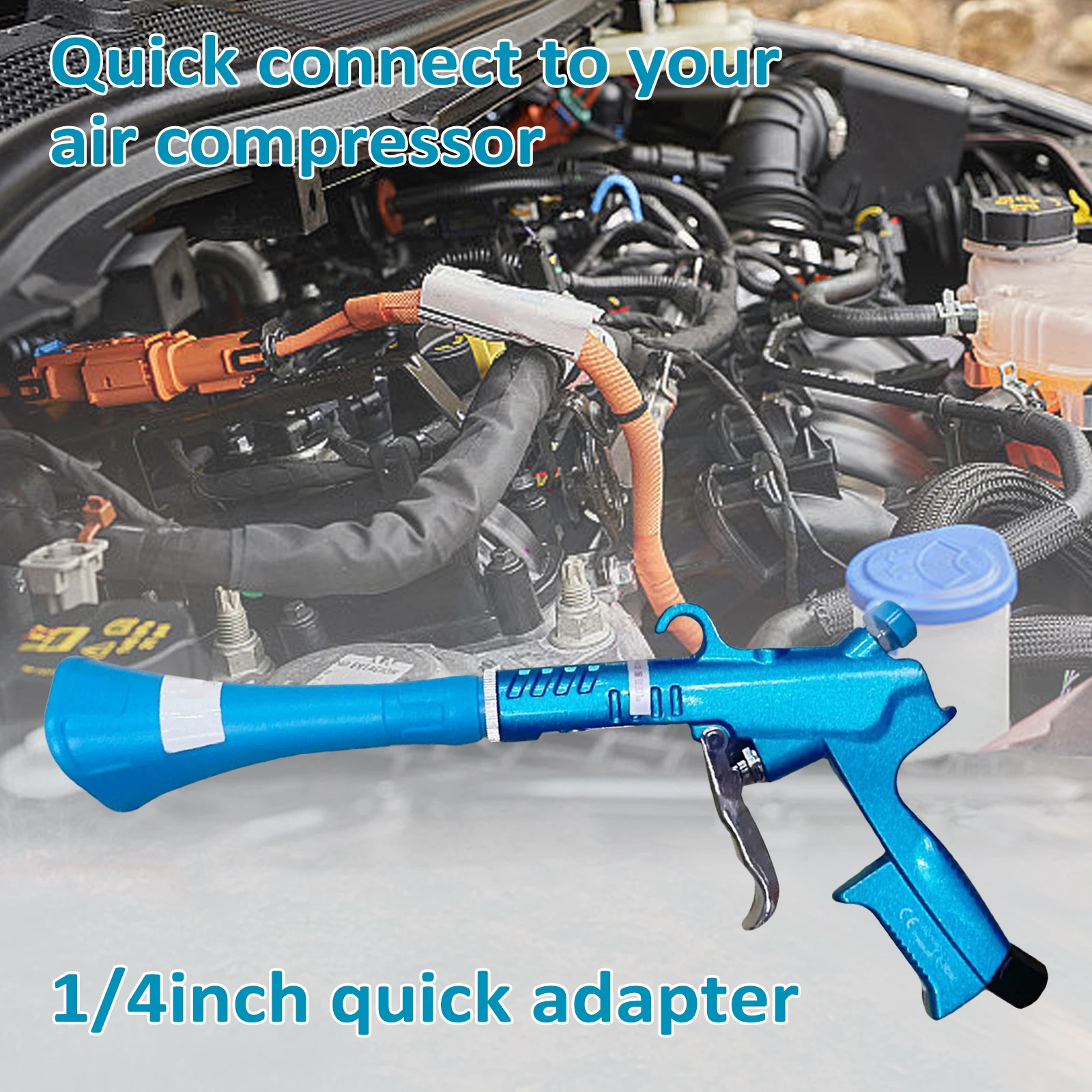 Car Cleaning Gun High Pressure Car Detailing Interior Air Blow Gun Adjustable Airflow 1/4 inch NPT Air Connector for Carpet Vent