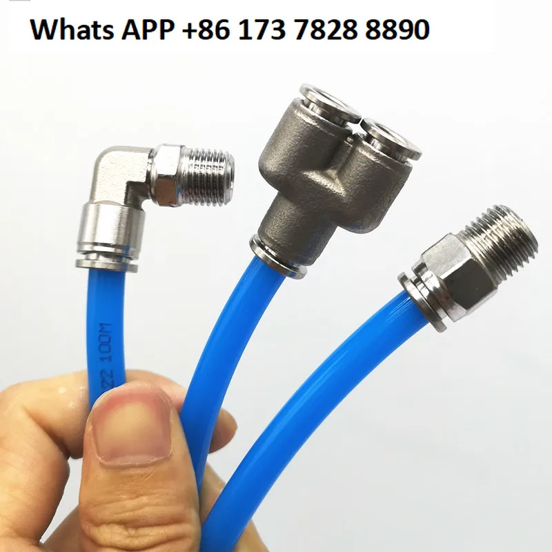 10pcs Cylinder PC threaded through pipe quick plug connector APC4/6/8/10/12-04/M5/01/02/03/M5