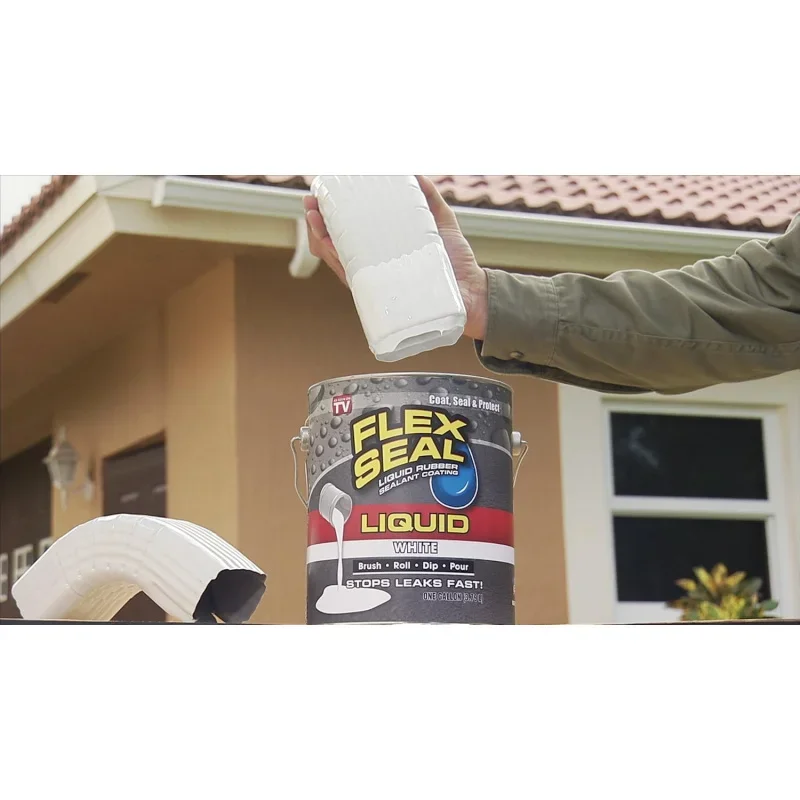 1 Gallon, White, Liquid Rubber Coating Sealant, Waterproof, Flexible, Breathable, and Resistant, Roof Repair, Basements, RV,