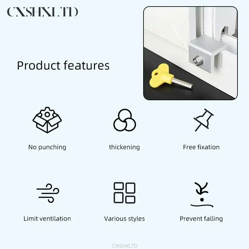 Window Security Key Lock Sliding Doors Windows Restrictor Child Safety Anti-theft Door Stopper Household Improvement Hardware
