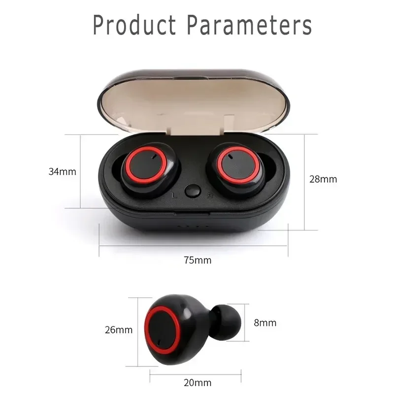 Y50 TWS Bluetooth Earphone Wireless Headphones Touch Control Gaming Headsets for IPhone Xiaomi Redmi