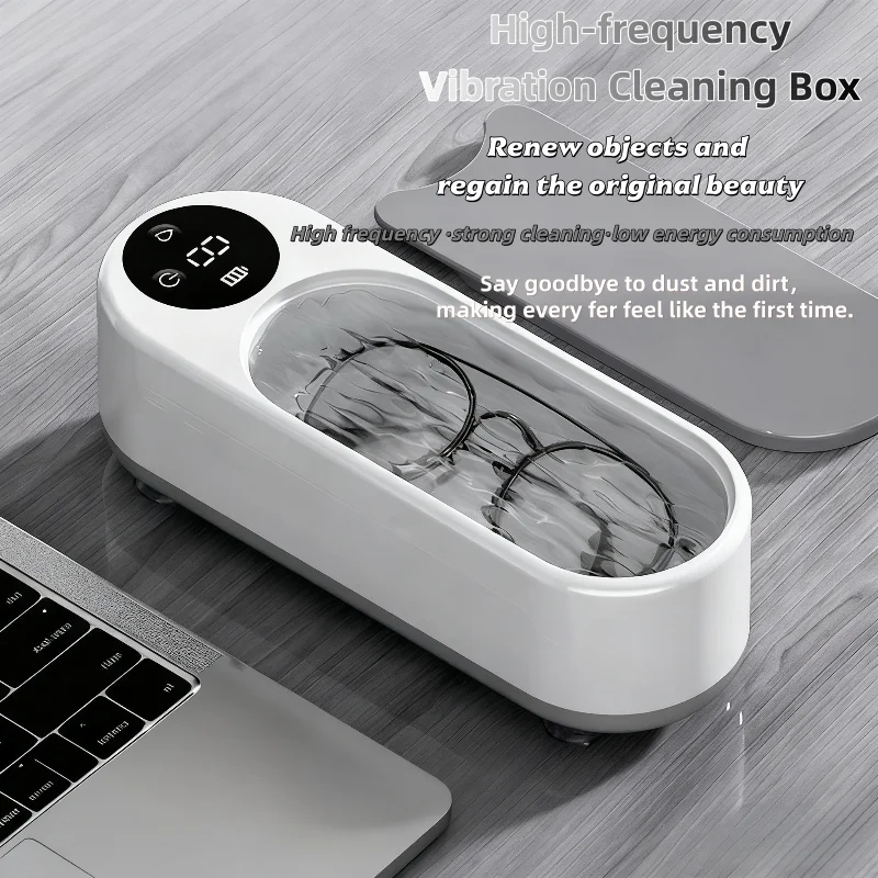 Limpiador de joyas con vibración de alta frecuencia 360 °   Herramienta automática de limpieza profunda, portátil, recargable por USB, para anillos, pendientes, gafas