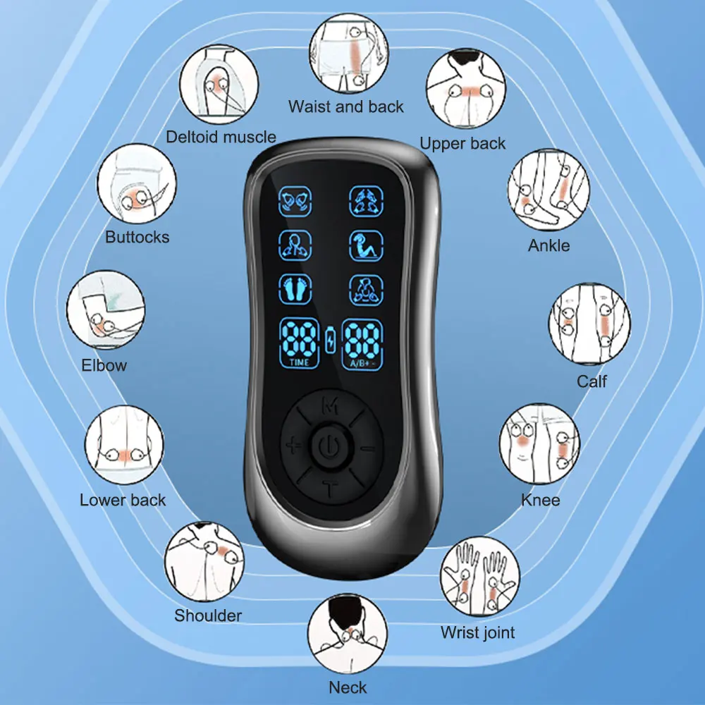 6 Modes EMS Electric Muscle Therapy Stimulator Tens Unit Machine Meridian Physiotherapy Pulse Abdominal Prostate Body Massager