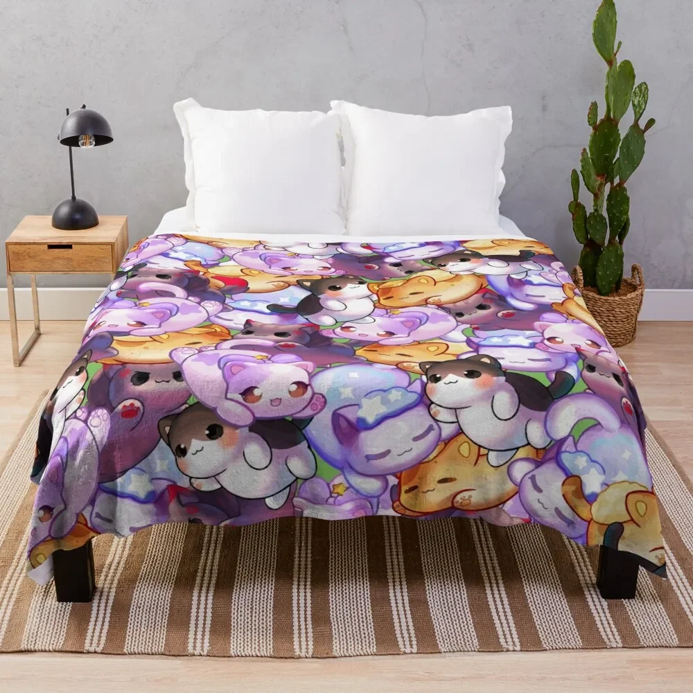 

Aphmau Meow Plushies Anime Cats Throw Blanket Custom sofa bed Vintage decorative Blankets