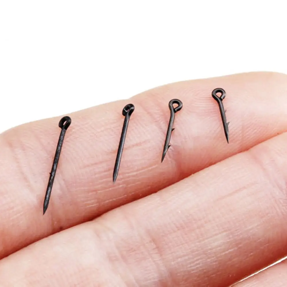 100PCS Metal Bait Spike Carp Fishing Hook Bait Sting Boilies Pin Spike Maggot Corn Ronnie Hair Rig Carp Feeder Fishing Tackle