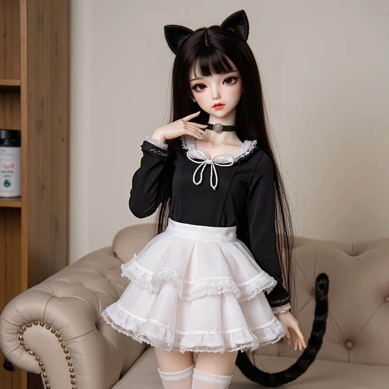 

65CM Campus Style Anime Doll with Double Ponytail, TPE Soft Body Poseable Figure, Home Decor Collectible, USA Seller Local Shipp