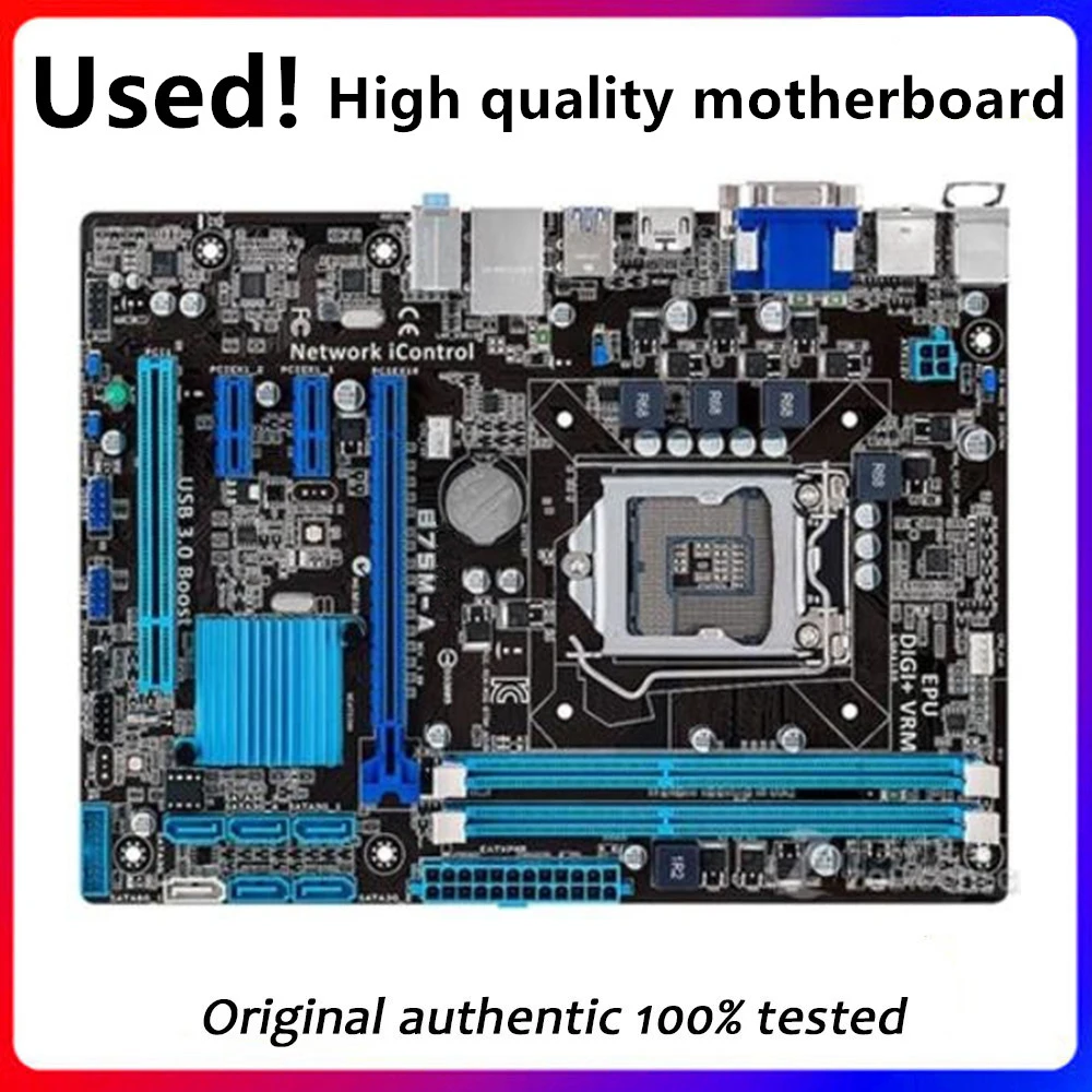 For ASUS B75M-A Computer Motherboard LGA 1155 DDR3 For Intel B75 P8B75 Desktop Mainboard  SATA II PCI-E X16 Used