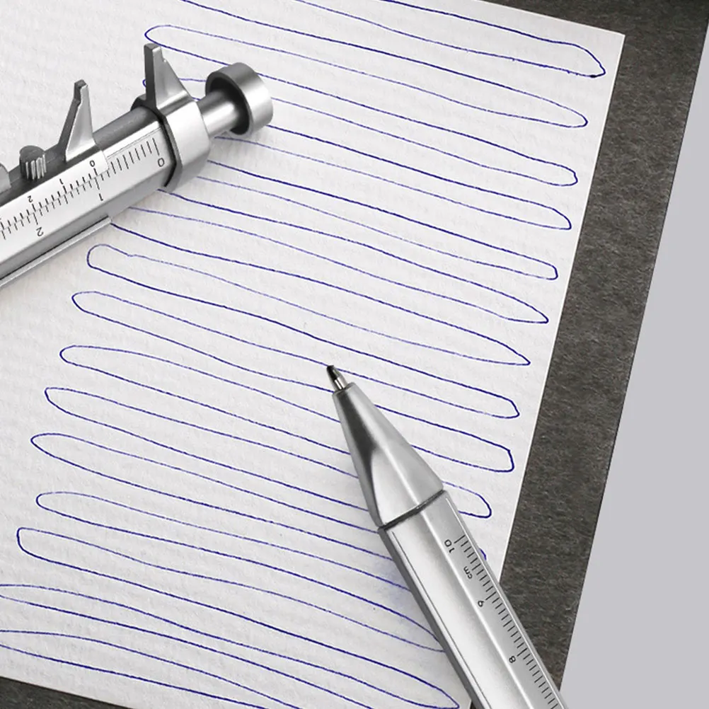 

8 Pcs Ballpoint Pen Vernier Caliper Plastic Ball-point Students Stationery Scaled Pen. Portable Silver