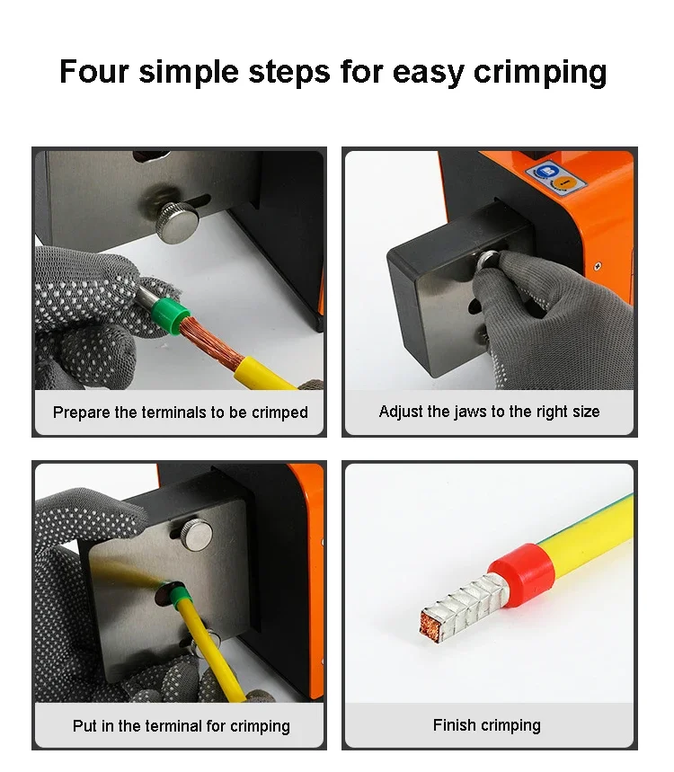 Ar Powered Terminais Fio Crimper Machine, 2.5T Virola pneumática Crimping Tool, Awg20-Awg1