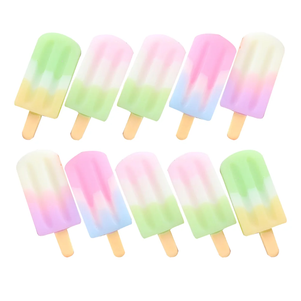 12 Pcs Simulation Ice Cream Ice-cream House Accessories Miniature Multicolor DIY Charms Icecreams