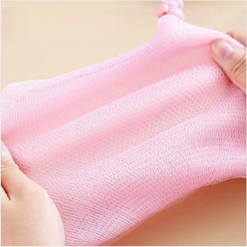 المحمولة نظيفة رغوة شبكة حقيبة الصابون رغوة شبكات للاستحمام غسل تنظيف فقاعة الرباط حقيبة اكسسوارات الحمام