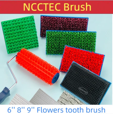 6'' 7'' 8'' 9'' Turf texture Flowers tooth brush FREE shipping 150 180 200 230mm art painting tools universal Cloth pattern