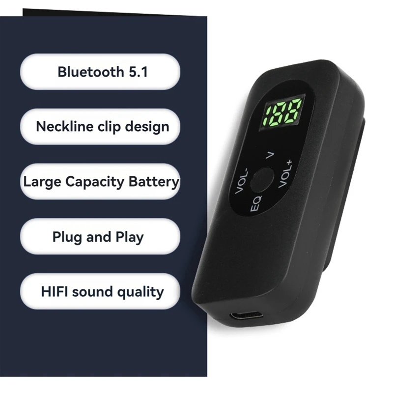 RISE-5.1 Bluetooth-ontvangeradapter Lavalier Bluetooth-ontvanger voor hoofdtelefoon Luidsprekers Auto Home Stereosysteem