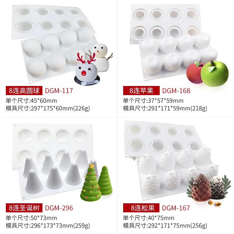 Christmas Mousse Cake Silicone Mold, Handmade DIY, French Christmas Hat, Christmas Tree, scented Candle, Babrasive Tool image 3