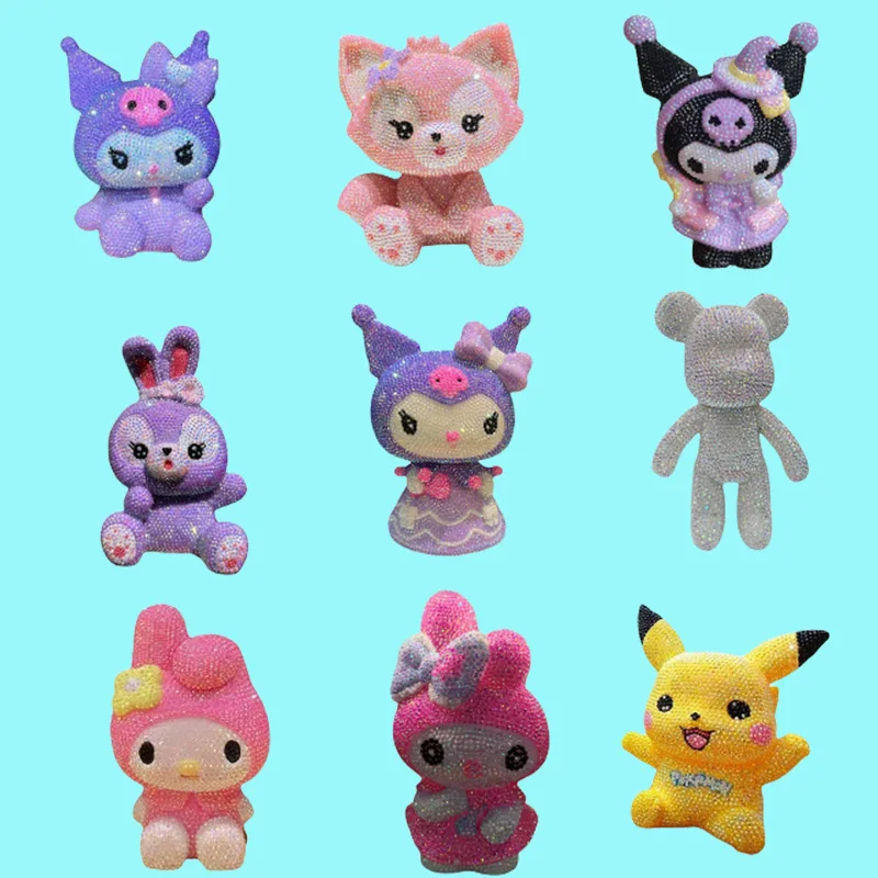 

Новый аниме Kawaii Sanrio HelloKitty копилка мультфильм DIY Diamond Kuromi My Melody фигурка модель статуя кукла банк монет подарок ребенку