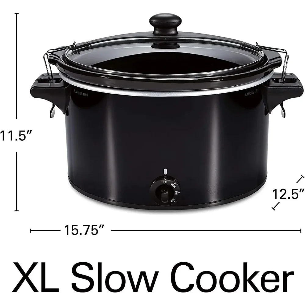 Slow Cooker 10-Quart with Lid, 3 Temperature Settings & Sealed Non-leaking Lid, Easy To Use & Carry, Slow Cooker