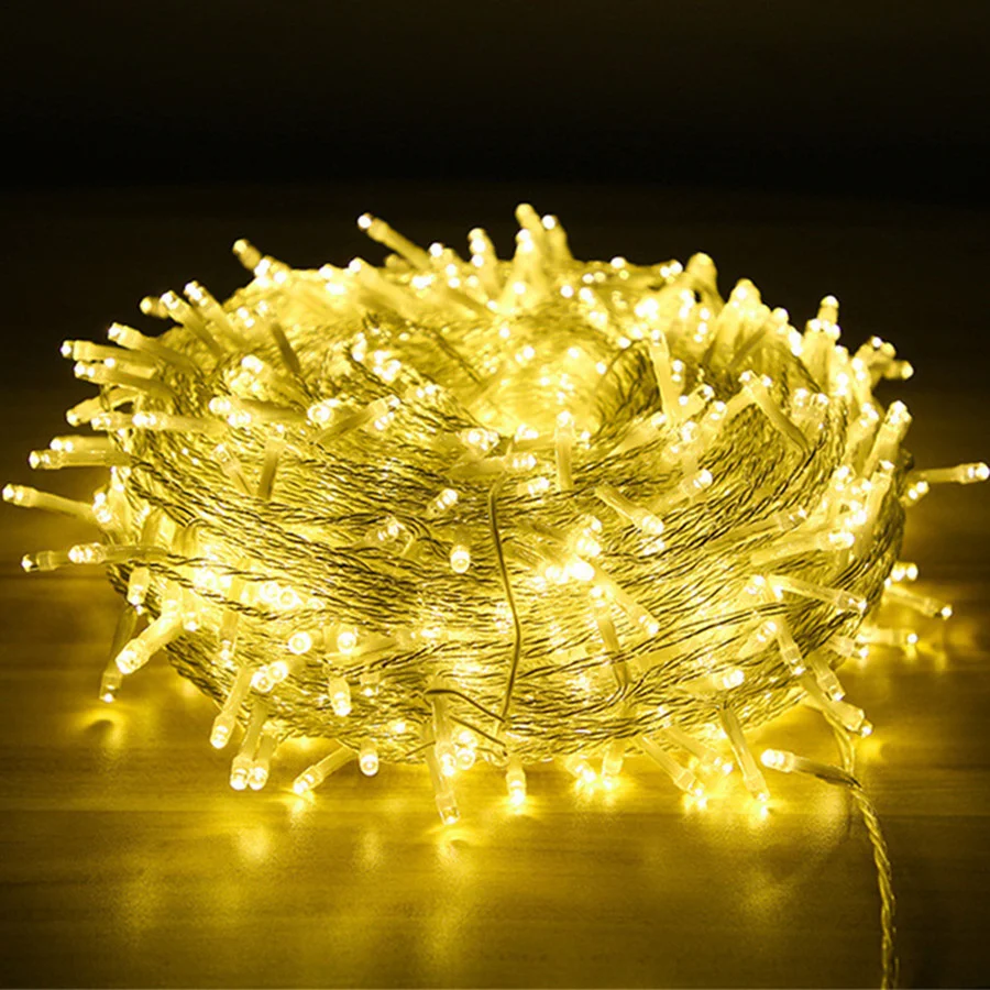 Creative LED Christmas Tree Fairy String Lights Outdoor 8 Modes 10M-100M Waterproof Garden Light Garland for Party Wedding Decor