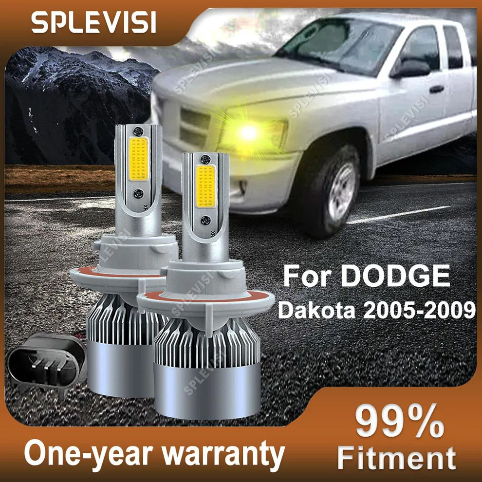 

Replace Halogen LED Headlight Bulbs Dual Beam 3000K Yellow For Dodge Dakota 2005-2009 Challenger 2009-2014 Durango 2007-2009