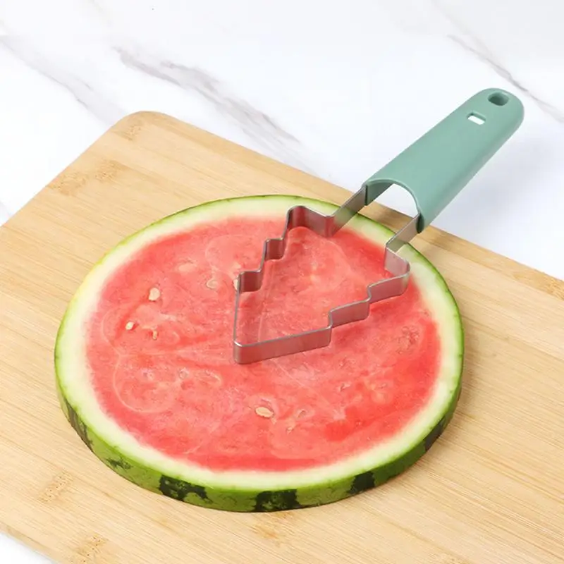 Watermelon Fork Slicer Cutter Portable Watermelon Slicer Fruit Embossing Tool Cooking Utensils Cantaloupe Mold For Indoor Beach