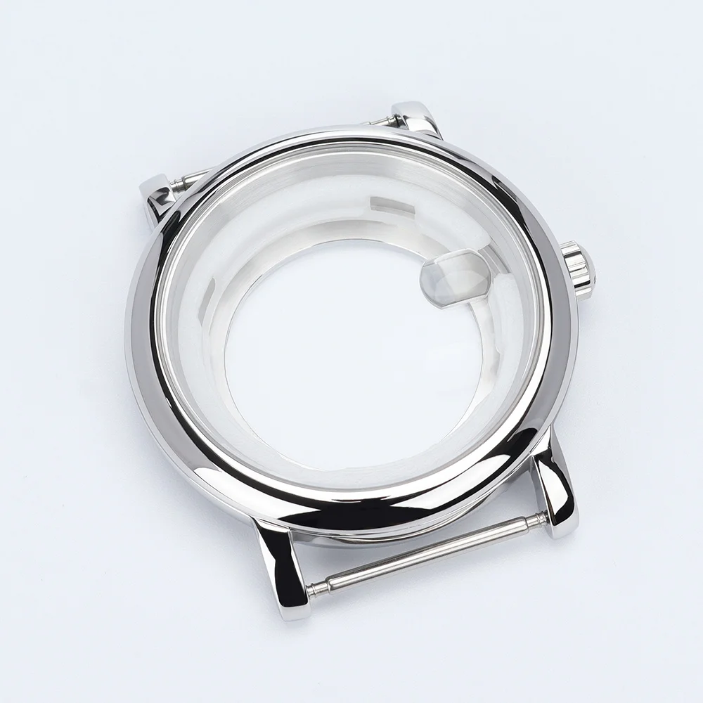 Boîtier de montre poli 44 mm, accessoires pour montres Seiko, boîtier mod nh35 nh36 nh34 nh38 4r nh72, mouvement automatique, cadran 34,5 mm