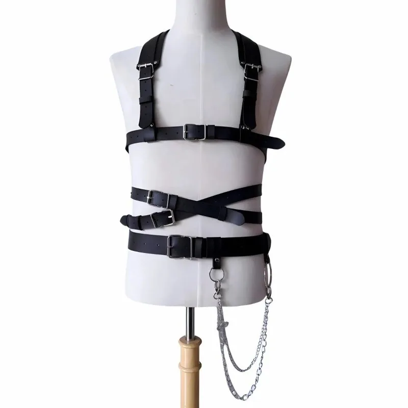 Love And Deepspace Cosplay Leather Harness Corset Belt Xavier Zayne Rafayel Sylus Body Decor Strap Anime Halloween Party Outfit