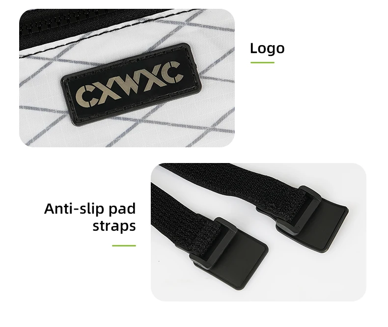 CXWXC Fahrrad-Rahmentasche, 2,4 l, großes Fassungsvermögen, Fahrrad-Unterrohrtasche, dreieckige Tasche, doppelseitiger Reißverschluss mit Bodenbindungssystem – Detail 12