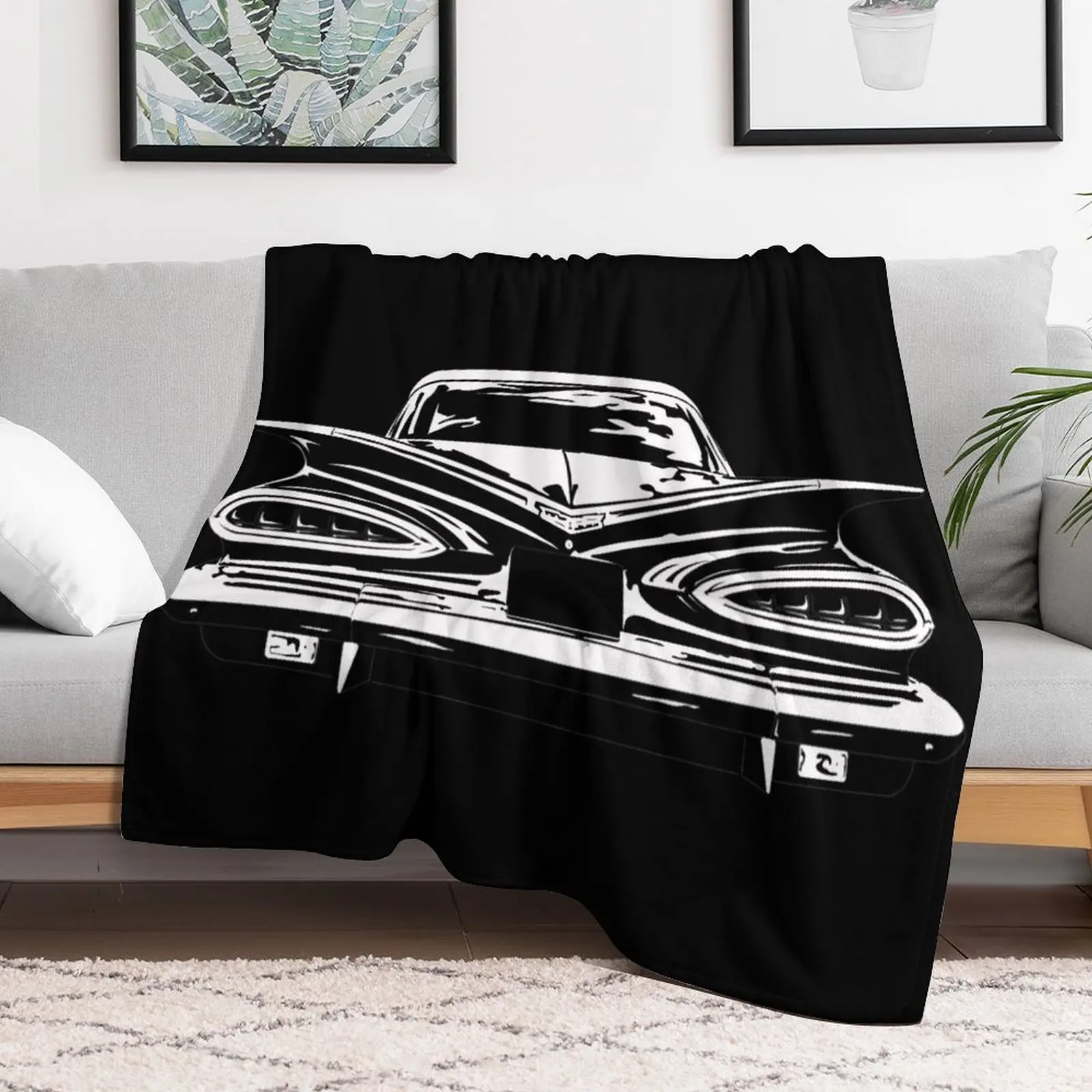 

1959 Chevy Belair Throw Blanket Summer Thins Flannels Decorative Beds Blankets