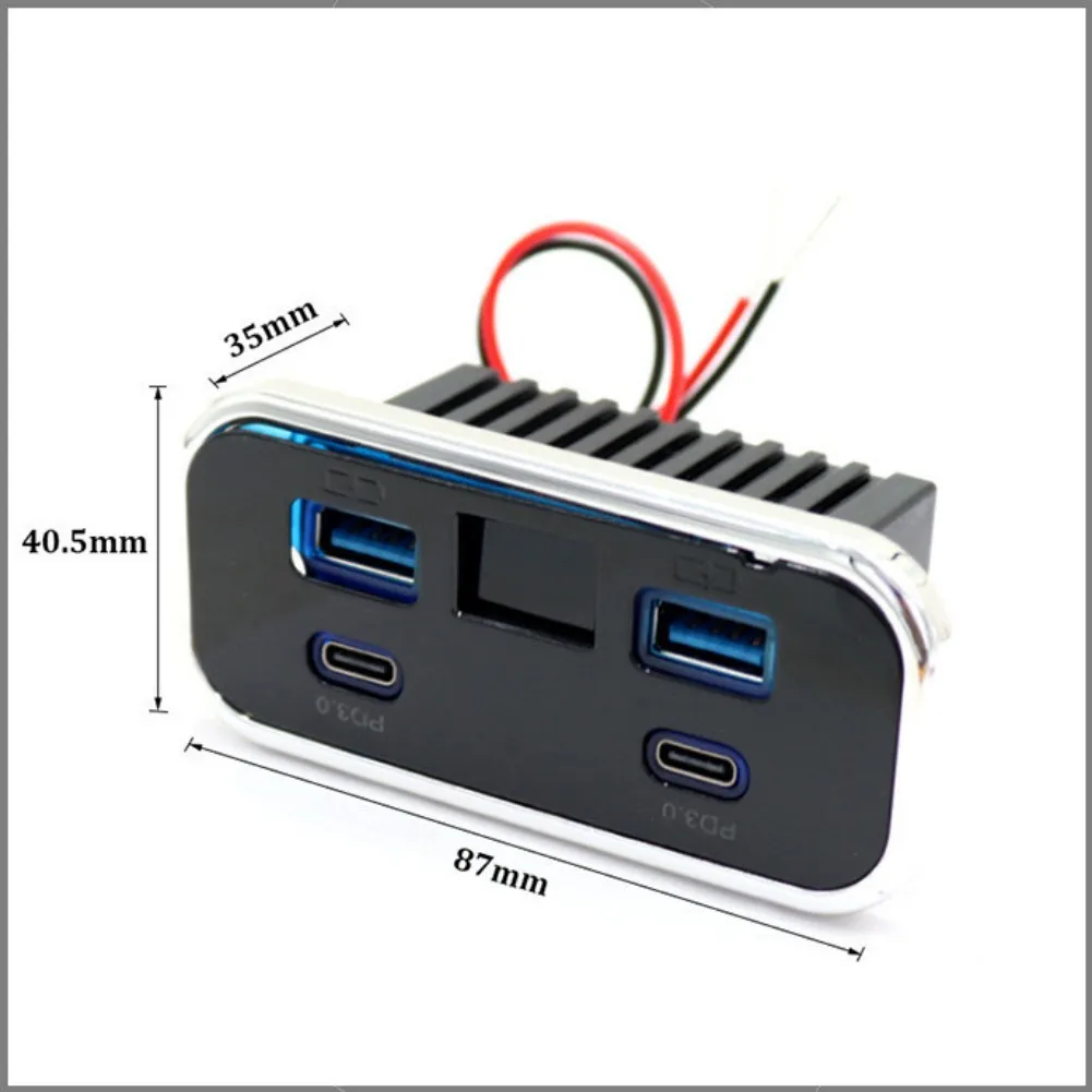 Travel Charging 4-Port USB Socket 4 Port Charger For Car And Boat Charger For RV Marine USB Charger For RVs For Trucks