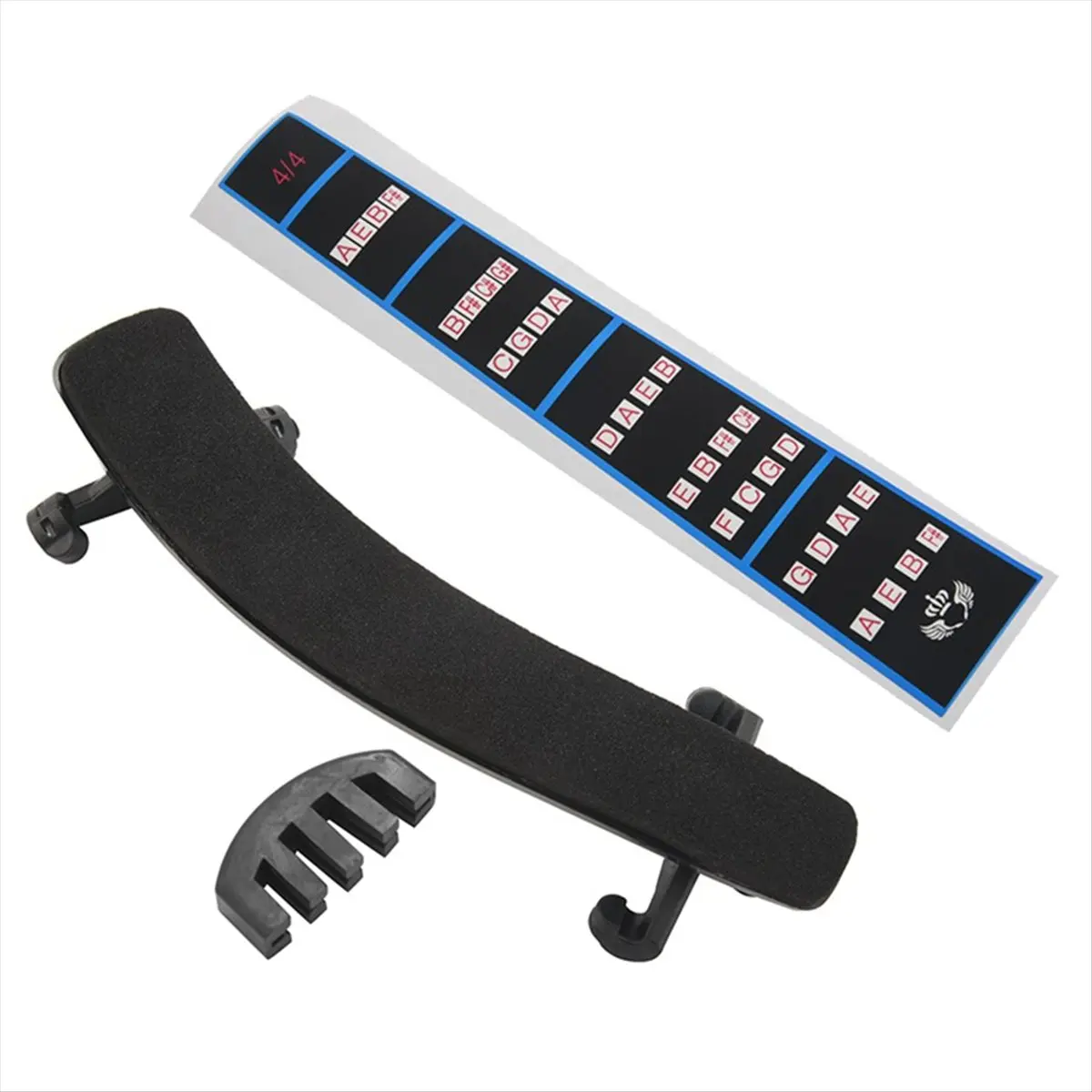 (ABHW) Violin Shoulder Rest Adjustable Feet + Violin Practice Mute +Violin Finger Guide Violin Kit for Size 4/4 Violin