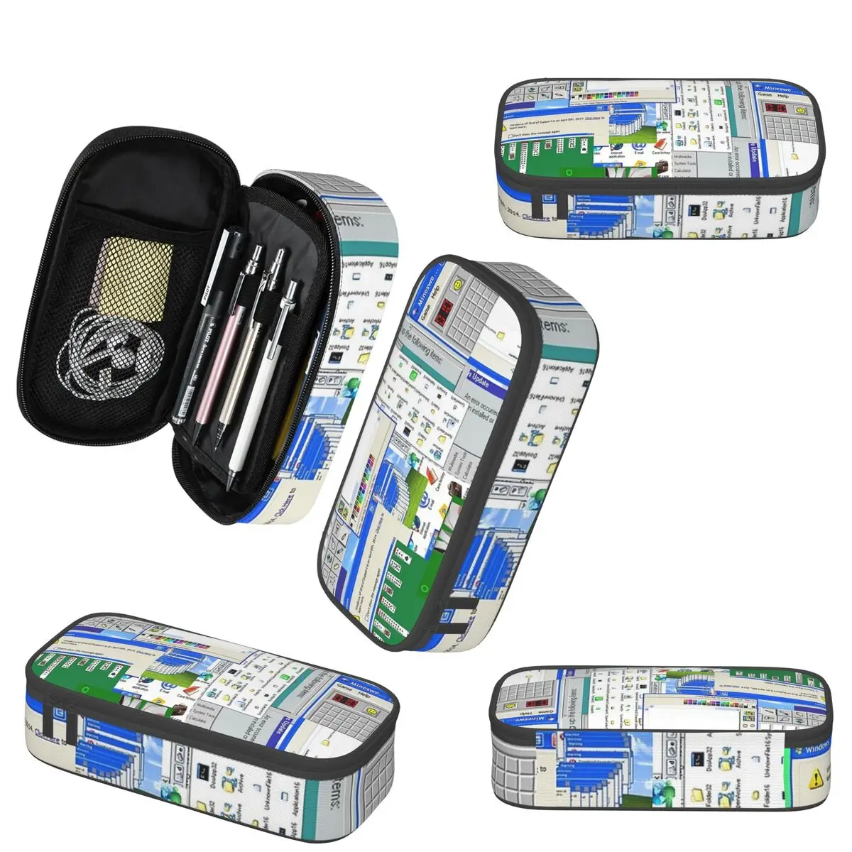 어린이를위한 Windows XP 콜라주 연필 케이스 학교 펜 상자 연필 가방 편지지 용품 펜 홀더 가방