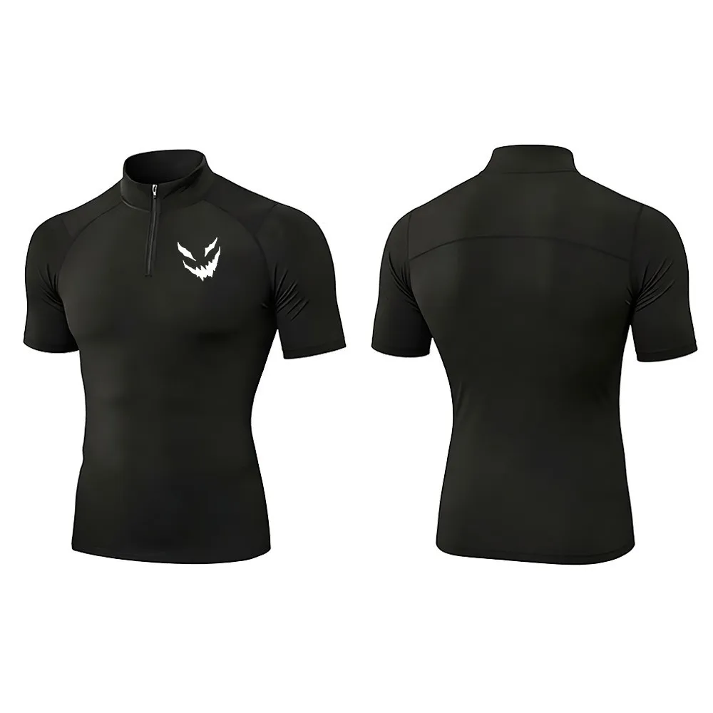 Turtleneck Shirt Mens Running Compression T-Shirt Short Sleeve Sport Tees Gym Fitness Sweatshirt Jogging Tracksuit Homme Tops 5