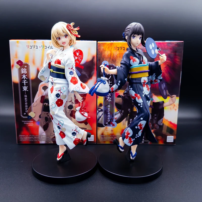 20 см Lycoris Recoil Nishikigi Chisato Аниме Фигурка Inoue Takina Yukata de Odekake Фигурка Коллекционная модель куклы Игрушки в подарок