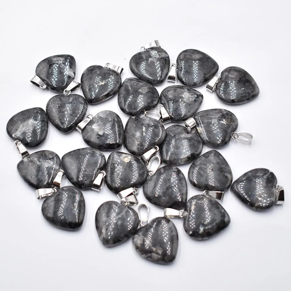 Großhandel 50 Stück/Los Modische 20mm Herz-Naturstein-Amazonit-Anhänger für Schmuckherstellung Kostenloser Versand – Detail 20