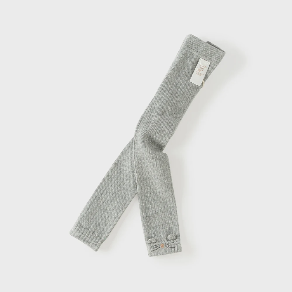Dave Bella Grey Pantyhose For Children's Clothing Girls Socks Autumn Tights Spring Kids' 4 to 6 Years Fashionable Cute DB3263070