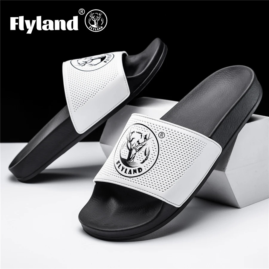 Plus Size Men Indoor Home Slippers Male Soft Comfortable Bath Slipper Men\'s PU Flat Thick Platform Outdoor Beach Sandals Summer