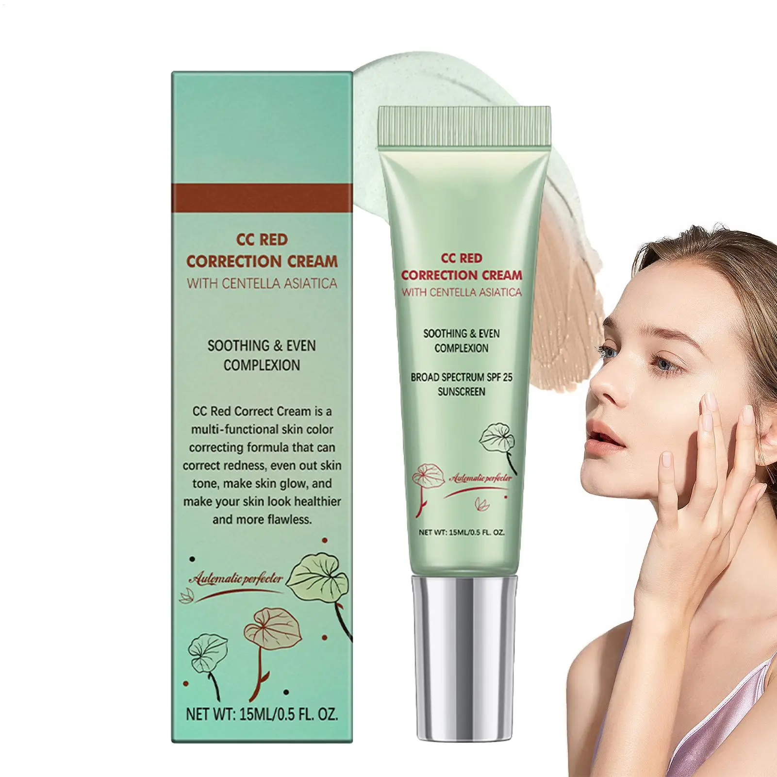Waterproof Long-Lasting Correct Redness Foundation 15ml Cosmetics 3Colors CC Cream LiquidBased Full Coverage Cream