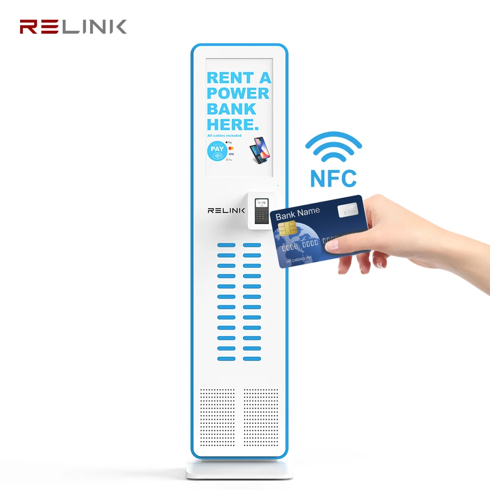 

24 Slot Pos Nfc Card Payment Sharing Power Bank Phone Charging Rental Charger Advertising Shared Power Bank Station Charger
