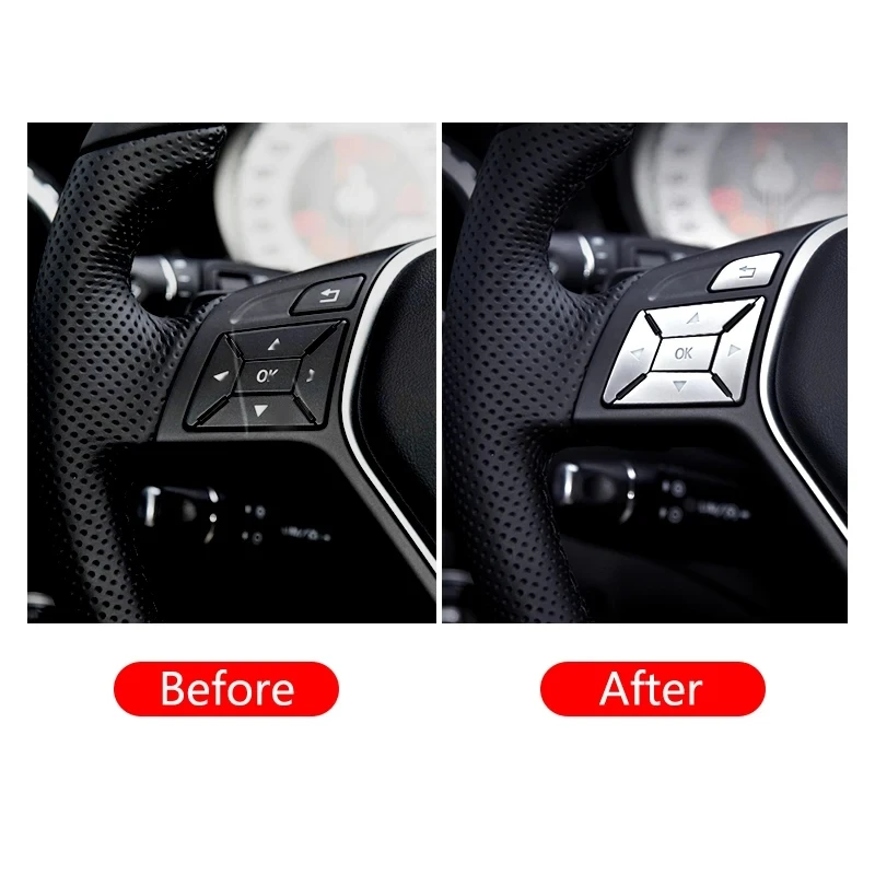 Car Interior Steering Wheel Buttons Cover Sticker For Mercedes Benz A B C E S ML class GLA GLC CLA CLS GLE GLS GLK Accessories