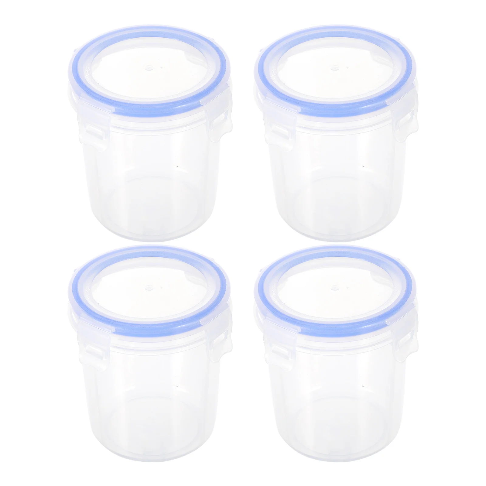 4Pcs Food Preservation Storage Bucket Dustproof Moisture-Proof Fresh Keeping Kitchen Transparent Airtight Storage Container