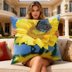 sunflower 2026 New style printed Canvas DIY cross stitch pillow cushion kits sets arts adult Craft Embroidery Needlework Sewing