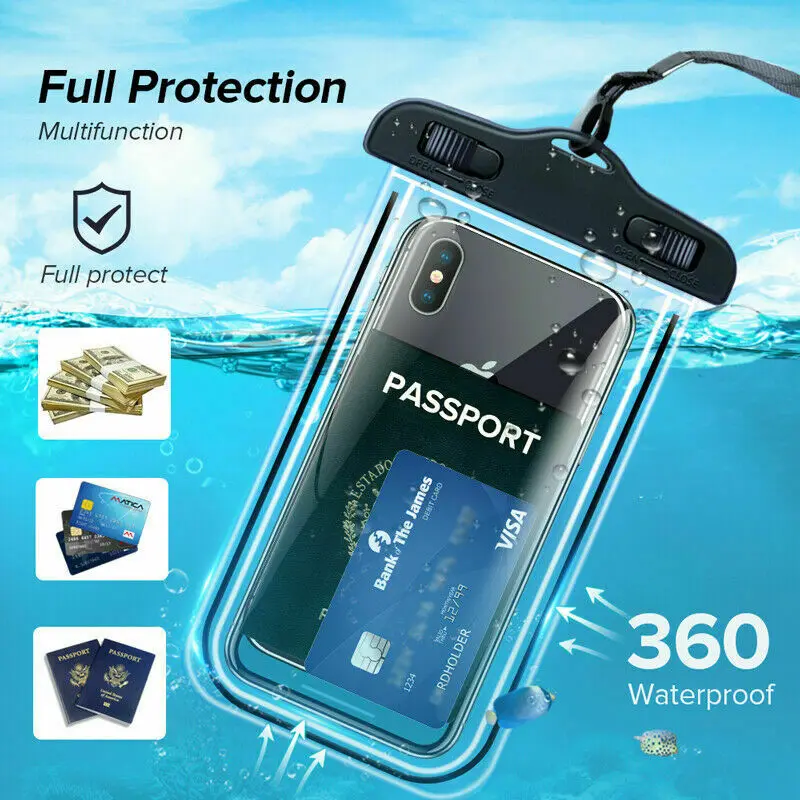 Waterproof Phone Pouch Universal Waterproof Cell Phones Case Bag Swim Convenient To Use Lightweight Portable Bag Protector Cover