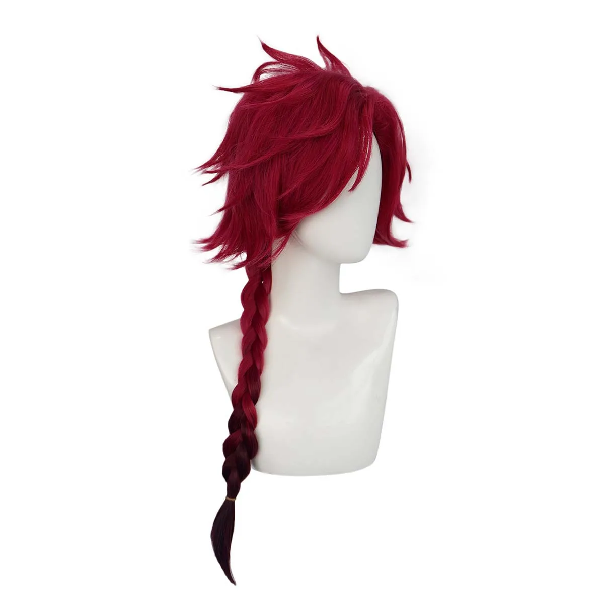Men Halloween Roleplay Anime Link Click Cosplay Prop Vein Long Wine Red Braid Hair Wig