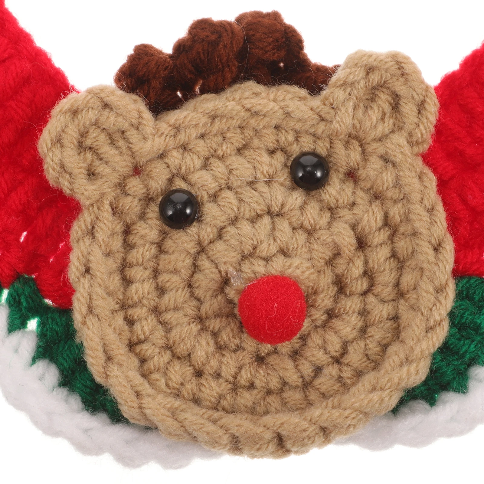 

New Year Santa Claus Dog Scarf 20 25cm Pet Collar Christmas Elk Warm Knitting Puppy Clothing Photo Shoot Party Accessories Soft