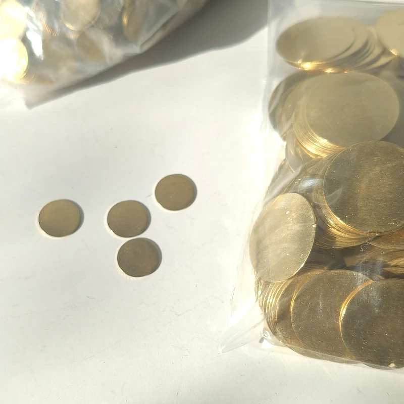Dia 8mm 10mm 12mm 13mm 15mm 18mm 20m 25mm Thick 1mm Brass Round Disk Charms Pendants Jewelry Findings Accessories