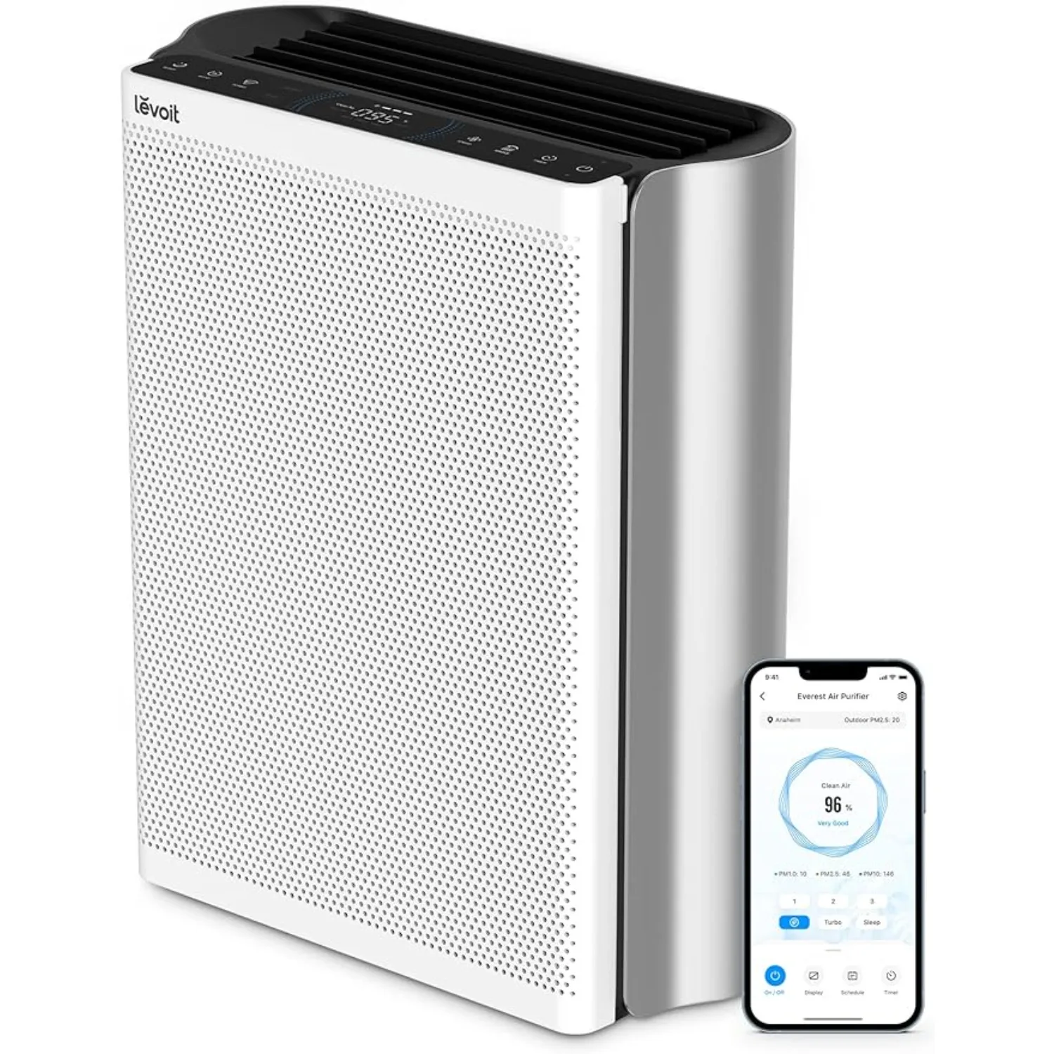 

Air Purifiers w/ Washable Filter, 3-Channel Air Quality Monitor, Filter for Pets, Allergies, Smoke, Dust, Pollen, 1395 Ft²