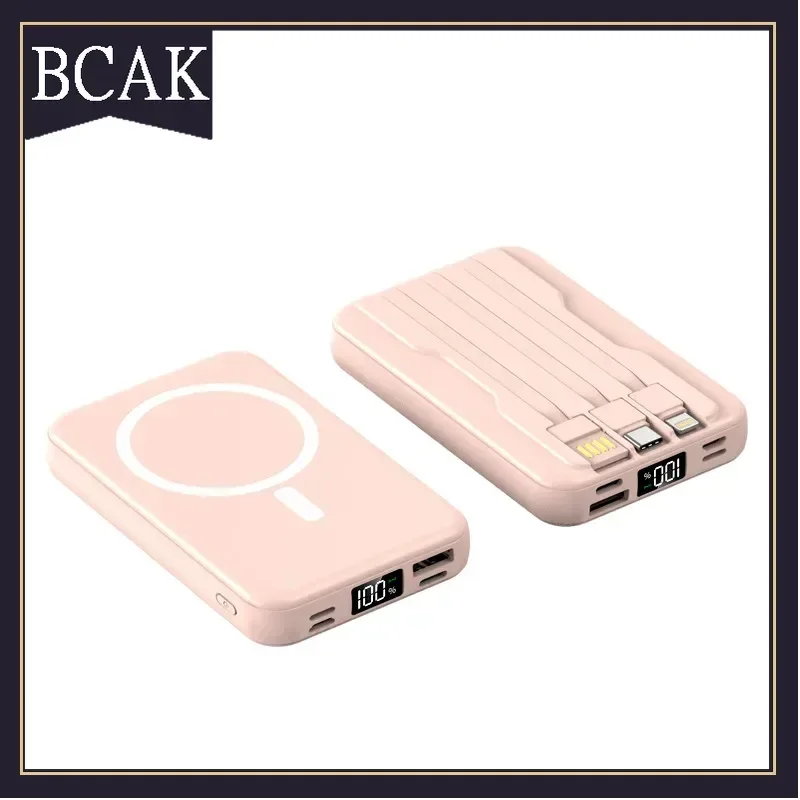 Hot Style Magsafe Magnetic Wireless Power Bank 10000 MAh Self-contained Cable Super Fast Charging BCAK Mobile Power Supply