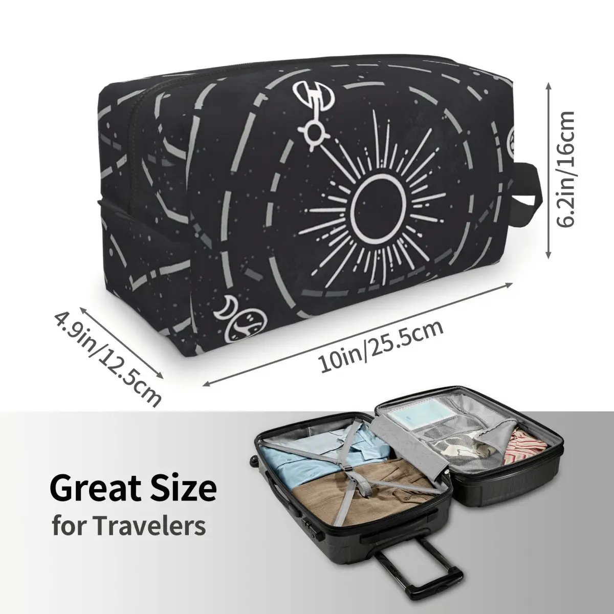 Outer Wilds Solar System Makeup Bag Cosmetic Organizer Storage Dopp Kit Toiletry Cosmetic Bag for Women Beauty Travel
