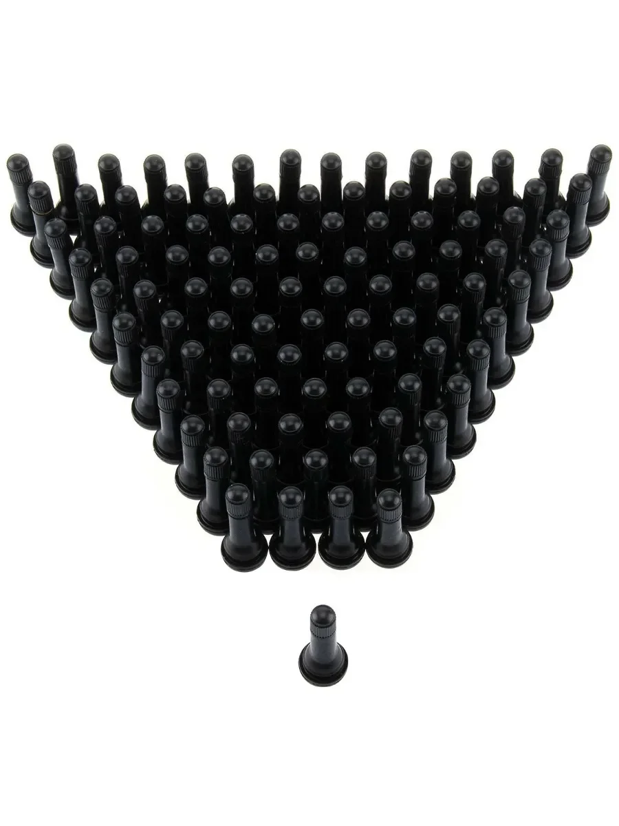 Valve de pneu universelle TR414 à clipser, 100 pièces, tiges en caoutchouc pour pneus sans chambre à air, accessoires de voiture