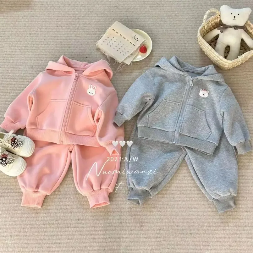 Children's Set Girls New Sportswear Girls Coat Fashionable Casual Two Piece Set Girls Spring and Autumn Cartoon 2 Pcs Kids